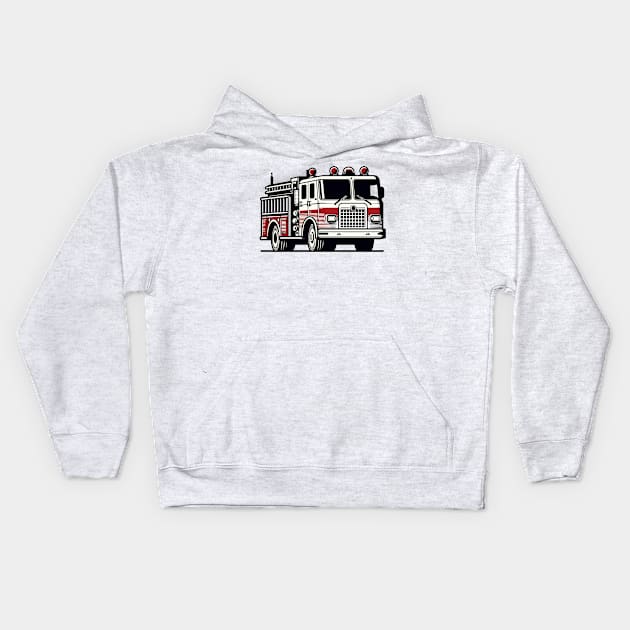 Fire Truck Kids Hoodie by Vehicles-Art